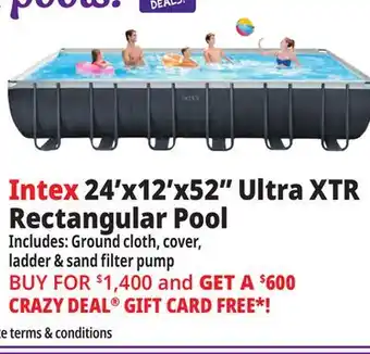 Ocean State Job Lot Intex 24' x 12' x 52 Ultra XTR Frame Rectangular Pool Set with Sand Filter Pump offer
