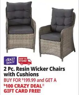 Ocean State Job Lot 2-Piece Resin Wicker Chairs with Cushions offer
