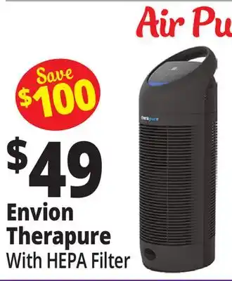 Ocean State Job Lot ENVION Therapure Air Purifier with HEPA-Filter Black offer