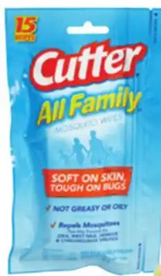 Ocean State Job Lot Cutter All Family Mosquito Wipes 15-count offer