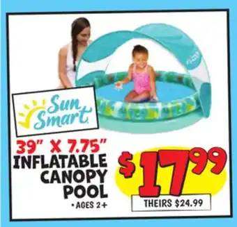Ollie's 39 X 7.75 INFLATABLE CANOPY POOL offer