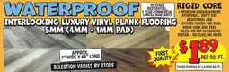Ollie's WATERPROOF INTERLOCKING LUXURY Vinyl PLANK Flooring offer