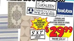 Ollie's INDOOR/OUTDOOR AREA RUG 5' X 7' offer