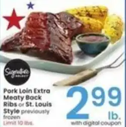 Albertsons Pork Loin Extra Meaty Back Ribs or St. Louis Style offer