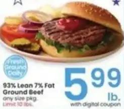 Albertsons 93% Lean 7% Fat Ground Beef offer