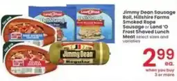 Albertsons Jimmy Dean Sausage Roll and Hillshire Farms Smoked Rope Sausage offer