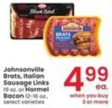 Albertsons Johnsonville Brats and Italian Sausage Links offer