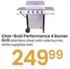 Albertsons Char-Broil Performance 4 Burner Grill offer