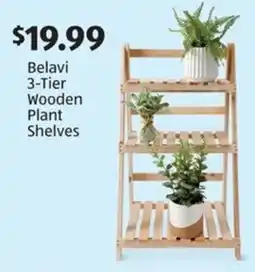 Aldi Belavi 3-Tier Wooden Plant Shelves offer