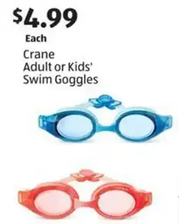 Aldi Crane Adult or Kids' Swim Goggles offer