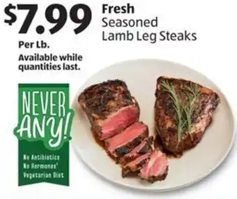 Aldi Fresh Seasoned Lamb Leg Steaks offer