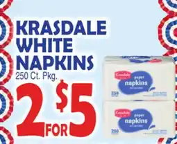 Bravo Supermarkets KRASDALE WHITE NAPKINS offer