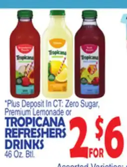 Bravo Supermarkets TROPICANA REFRESHERS DRINKS offer