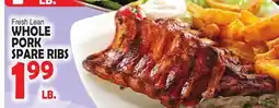Bravo Supermarkets WHOLE PORK SPARE RIBS offer