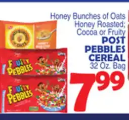 Bravo Supermarkets POST PEBBLES CEREAL offer