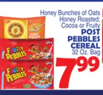 Bravo Supermarkets POST PEBBLES CEREAL offer