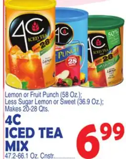 Bravo Supermarkets 4C ICED TEA MIX, 47.2-66.1 Oz. Cnstr offer