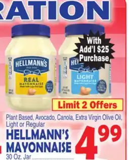 Bravo Supermarkets HELLMANN'S MAYONNAISE offer