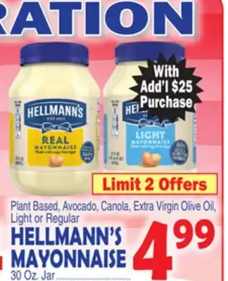 Bravo Supermarkets HELLMANN'S MAYONNAISE offer