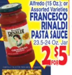 Bravo Supermarkets FRANCESCO RINALDI PASTA SAUCE 23.5-24 Oz. Jar offer