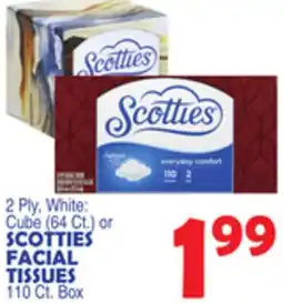 Bravo Supermarkets SCOTTIES FACIAL TISSUES, 110 Ct. Box offer