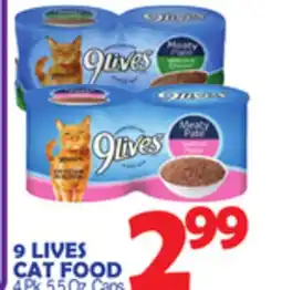 Bravo Supermarkets 9 LIVES CAT FOOD offer