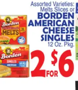 Bravo Supermarkets BORDEN AMERICAN CHEESE SINGLES offer