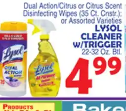 Bravo Supermarkets LYSOL CLEANER W/TRIGGER, 22-32 Oz. Btl offer