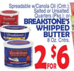 Bravo Supermarkets BREAKSTONE'S WHIPPED BUTTER offer