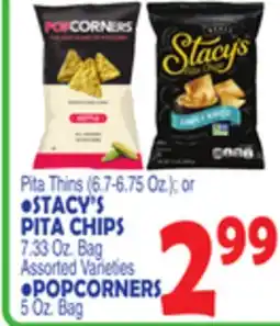 Bravo Supermarkets STACY'S PITA CHIPS 7.33 Oz. Bag POPCORNERS 5 Oz. Bag offer