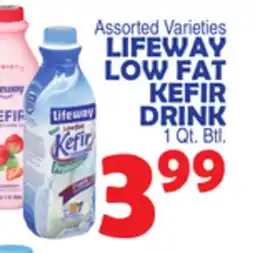 Bravo Supermarkets LIFEWAY LOW FAT KEFIR DRINK offer