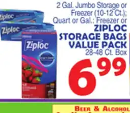 Bravo Supermarkets ZIPLOC STORAGE BAGS VALUE PACK 28-48 Ct. Box offer
