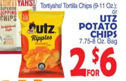 Bravo Supermarkets UTZ POTATO CHIPS, 7.75-8 Oz. Bag offer