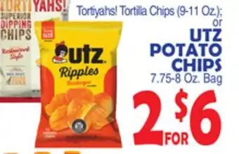 Bravo Supermarkets UTZ POTATO CHIPS, 7.75-8 Oz. Bag offer