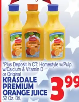 Bravo Supermarkets KRASDALE PREMIUM ORANGE JUICE offer