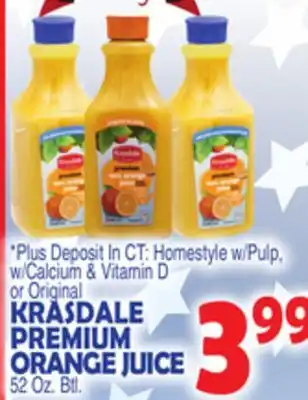 Bravo Supermarkets KRASDALE PREMIUM ORANGE JUICE offer