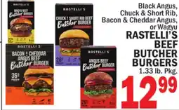 Bravo Supermarkets RASTELLI'S BEEF BUTCHER BURGERS offer
