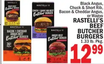 Bravo Supermarkets RASTELLI'S BEEF BUTCHER BURGERS offer