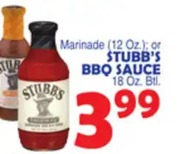 Bravo Supermarkets STUBB'S BBQ SAUCE 18 Oz. Btl offer