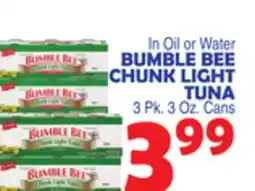 Bravo Supermarkets BUMBLE BEE CHUNK LIGHT TUNA offer