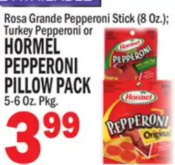 Bravo Supermarkets HORMEL PEPPERONI PILLOW PACK 5-6 Oz. Pkg offer
