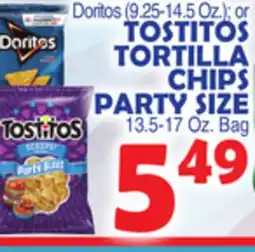 Bravo Supermarkets TOSTITOS TORTILLA CHIPS PARTY SIZE offer