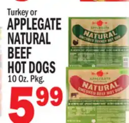 Bravo Supermarkets APPLEGATE NATURAL BEEF HOT DOGS offer