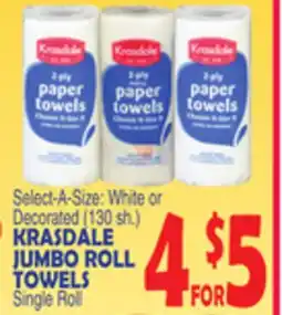 Bravo Supermarkets KRASDALE JUMBO ROLL TOWELS offer