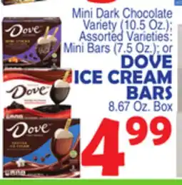 Bravo Supermarkets DOVE ICE CREAM BARS, 8.67 Oz. Box offer