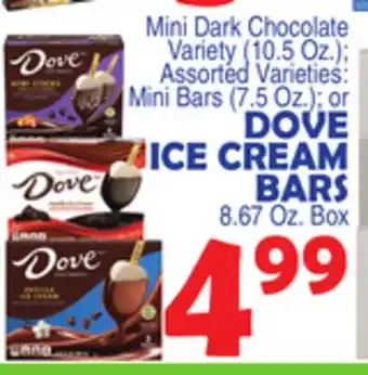 Bravo Supermarkets DOVE ICE CREAM BARS, 8.67 Oz. Box offer