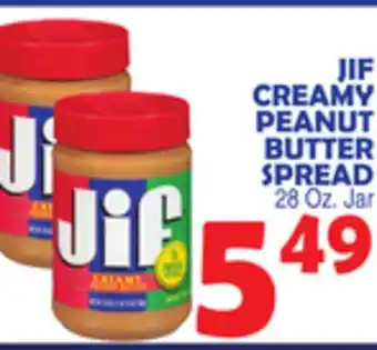 Bravo Supermarkets JIF CREAMY BUTTER SPREAD offer