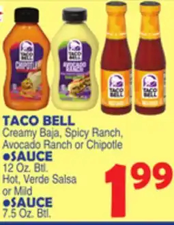 Bravo Supermarkets TACO BELL SAUCE 12 Oz. Btl, SAUCE 7.5 Oz. Btl offer