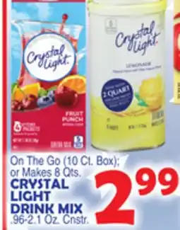Bravo Supermarkets CRYSTAL LIGHT DRINK MIX 96-2.1 Oz. Cnstr offer
