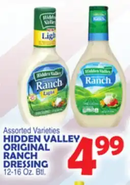 Bravo Supermarkets HIDDEN VALLEY ORIGINAL RANCH DRESSING offer